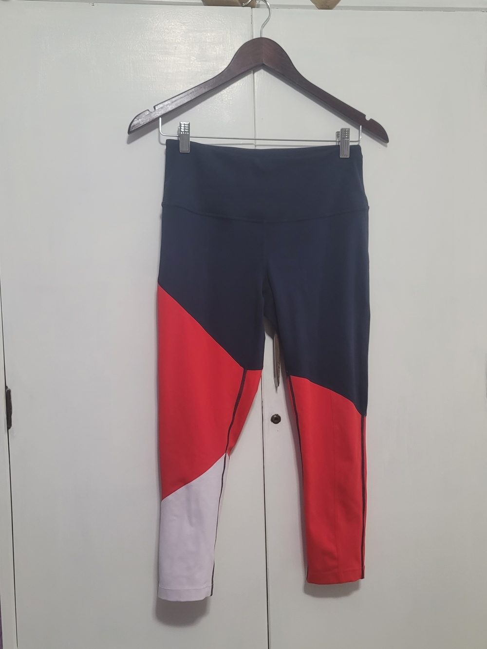 Zella Navy, Red & White Colorblock Leggings